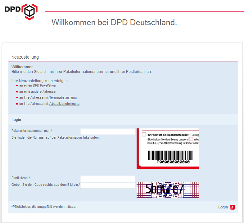 dpd neuzustellung