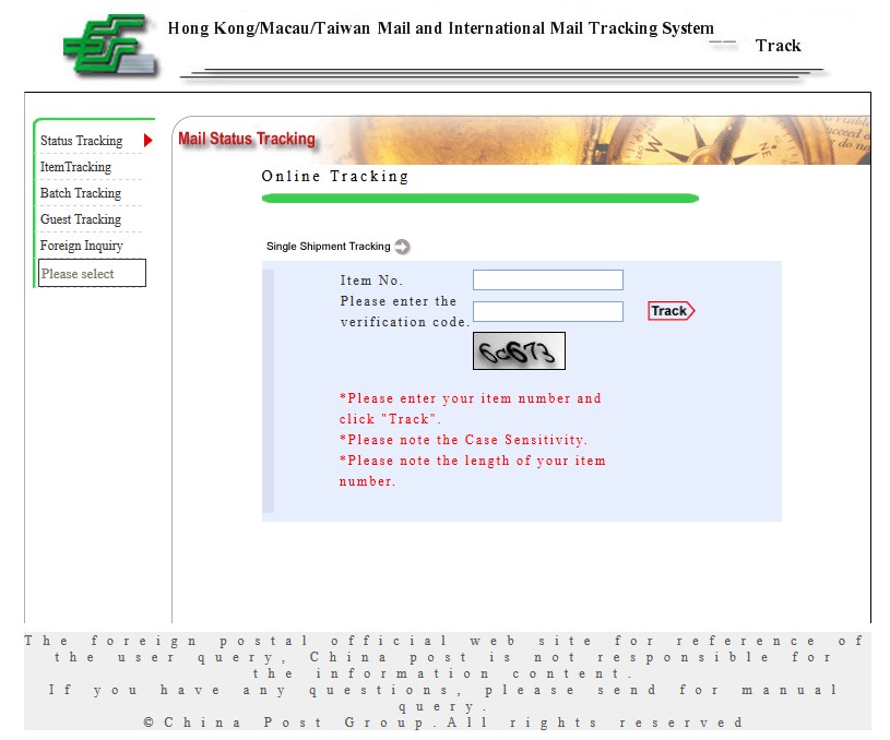 china post tracking