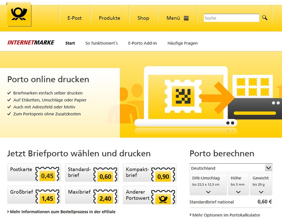 internetmarke online shop